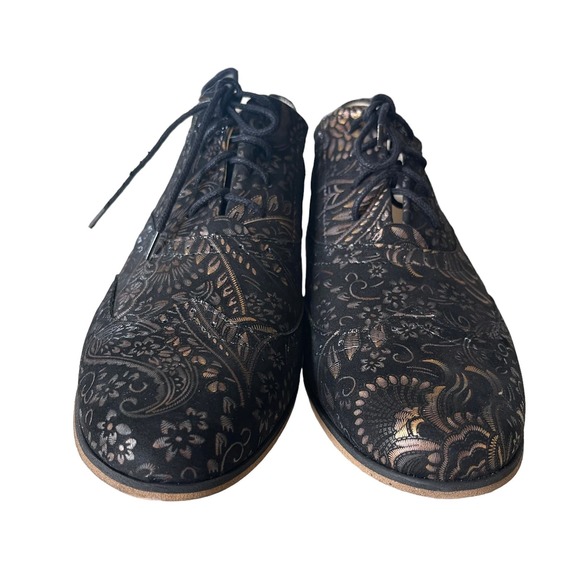 Zapato Oxfords Black Gold Size Women’s 39 - Picture 8 of 11